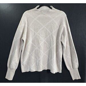 TAHARI Women Pullover Boxy Long Sleeve Sweater Sz XL Tan Stylish Modern 67-10